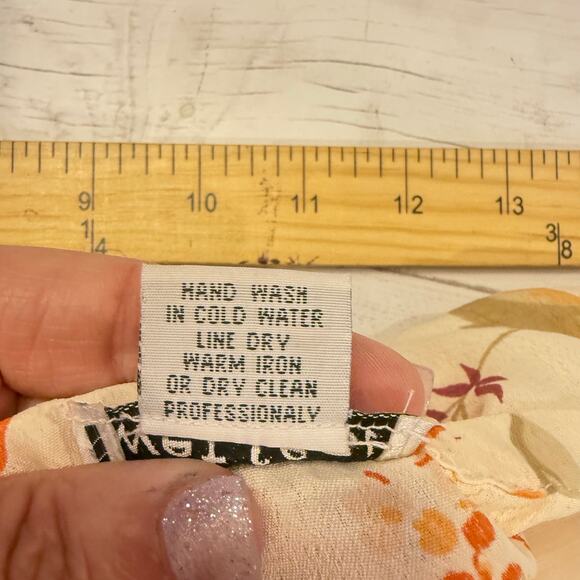 VTG Wet Seal y2k medium ivory orange halter babydoll floral dress fairy romantic - Picture 9 of 9